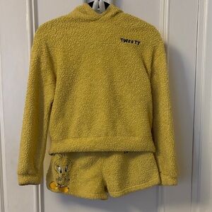 Tweety Looney Tunes Women's Yellow Fleece Pajama Set